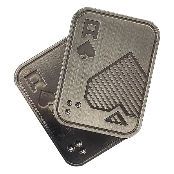 Magnetiske Metal Fidget Legetøj - Metal Poker Push Card Fidget Slider Stress Fingertip Metal Push Coin Poker A
