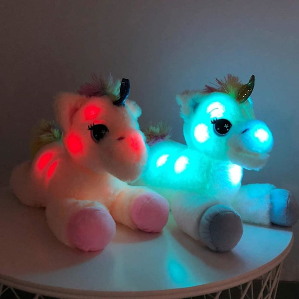 Ln-40cm Hehkuva Yksisarvinen Pehmolelu - Pehmolelu LED-valolla, Sarjakuva Sateenkaari Yksisarvinen Suunnittelu