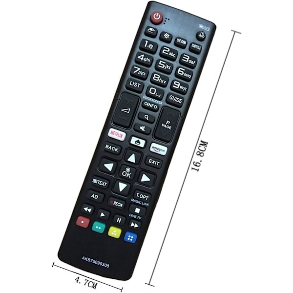 TV-fjärrkontroll AKB75095308 Ny ersättningsfjärrkontroll Passar för olika LG Ultra HD TV-knappar för LG TV 28MT49S 32LJ610V 43UJ630V 43UJ634V