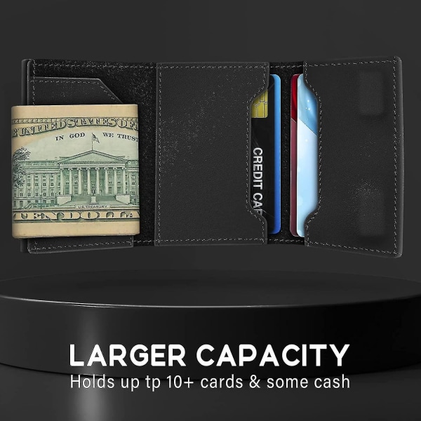 Airtag-lommebok Air Tag-lommebok i ekte skinn Rfid-teknologi Kredittkortholder med minimalistisk lommebok For menn For Apple Airtag (ingen Airtag inkludert)