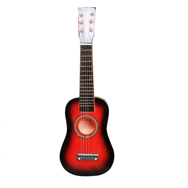 Barn Gitarr Musikleksaker med 6 Strängar Pedagogiska Musikinstrument för Barn Red