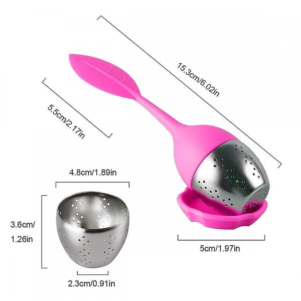 Løs te-infuser - Te-infuser i silikon med rustfritt stål-sil