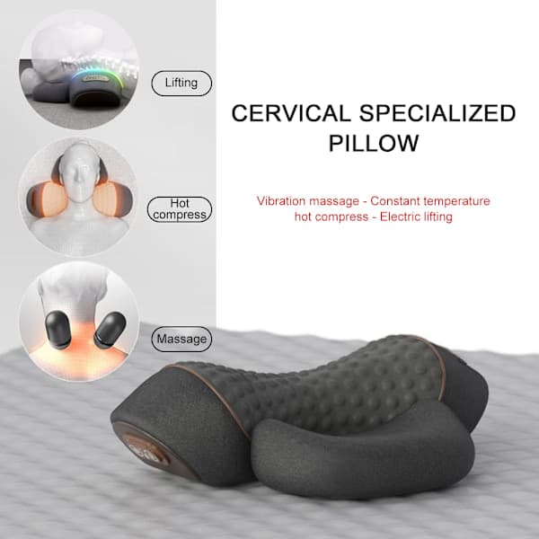 Nackmassagekudde för smärtlindring, Cervikal, Ortopedisk Kudde Enkel Rymdgrå Space Gray Ordinary，Without features