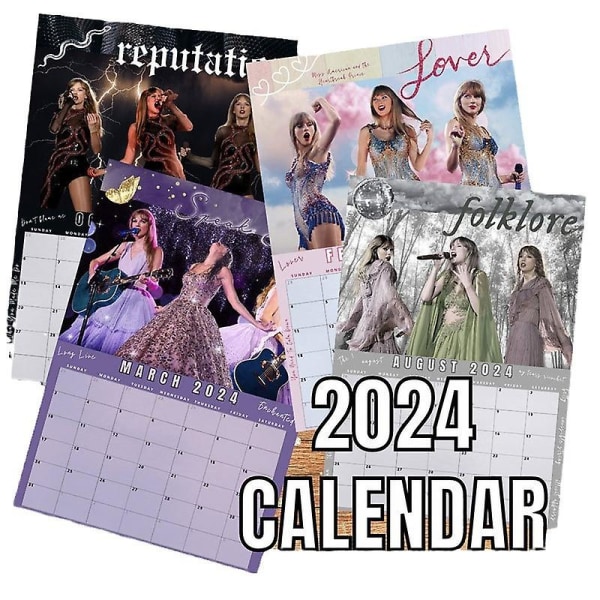 Taylor Calendar 2024, Swift Musikplakater Kalender Vægkalender Til Gave Musikelsker Taylors Fan
