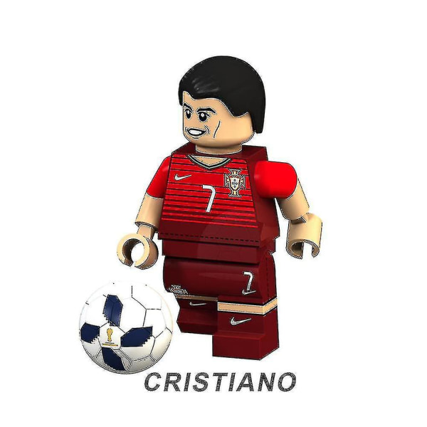 8st VM Qatar Ronaldo Messi Neymar Minifigur monterad minibyggsten Actionfigurer Leksak Barn Presentpresenter