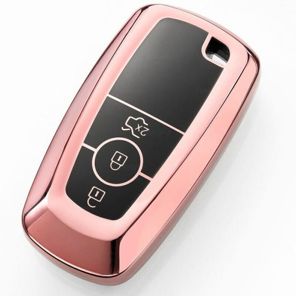 TPU-nyckelskyddsfodral för Ford Mustang F-150 Fusion Explorer Mondeo Ranger Pink