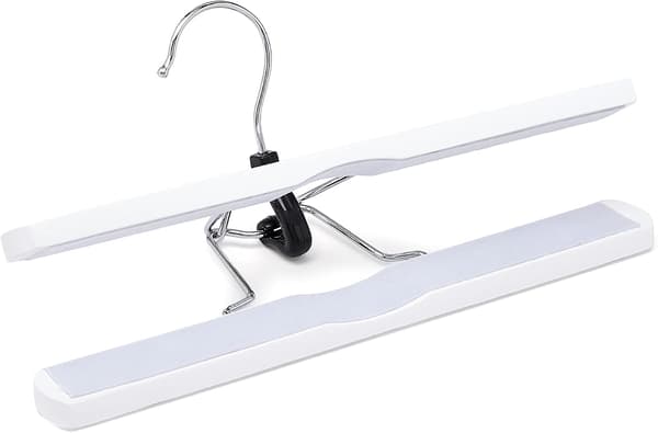 Buksehengere i tre, 10-pakning, 25 cm, Hvit