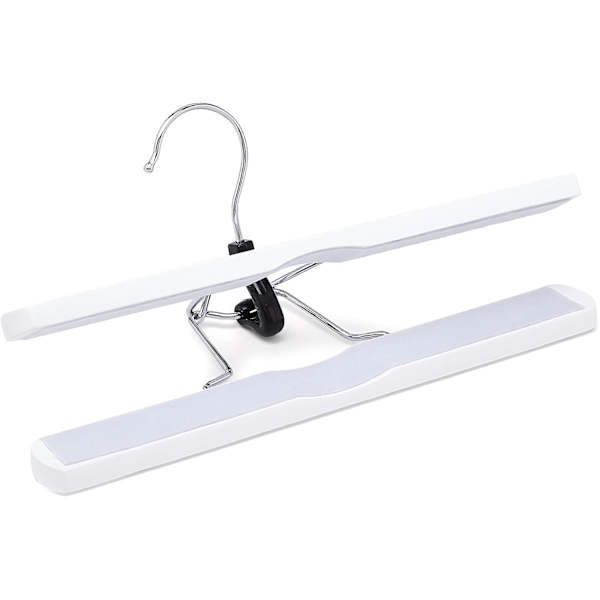 Träbyxhängare, 10-pack, 25 cm, Vit