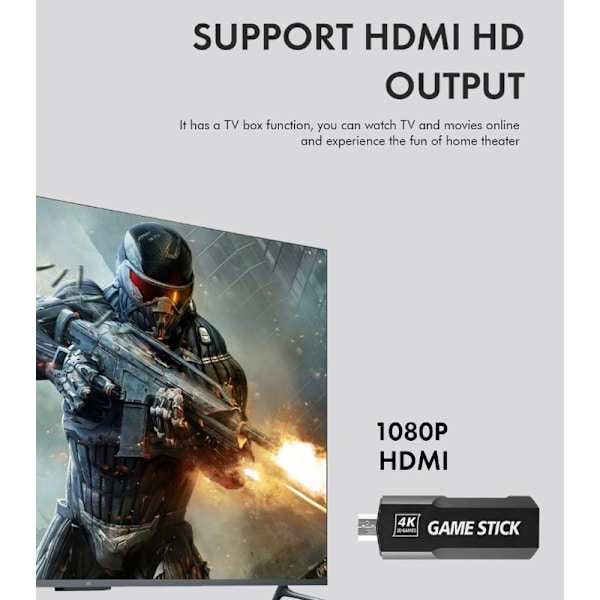 X2 GD10 3D-spilpind 4K HD Retro-videospilkonsol Trådløs controller 64G Wireless 37,000 Games