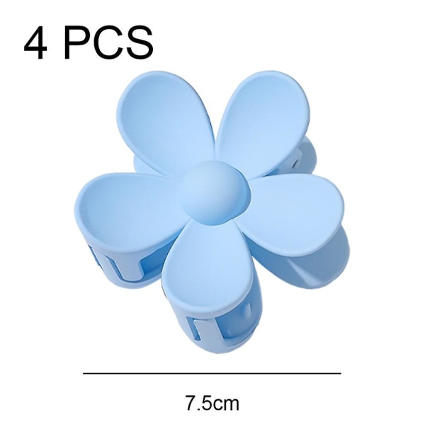 4 Pcs Large Flower Hair Claw Clips, Big Daisy Petals Claw Clips Floral Matte Barrettes