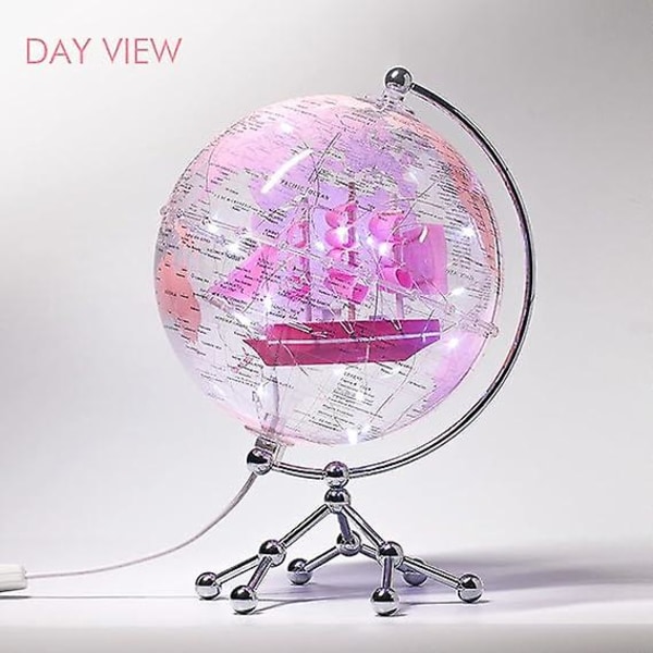 Transparent Globe Illuminated Decorative World Globe