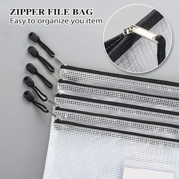 A3 Plastfickor - 10-pack Dokumentmapp med Dragkedja