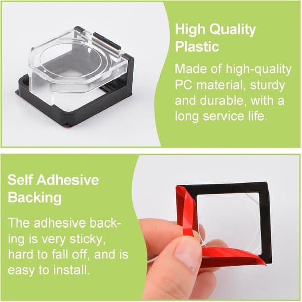 Förpackning med 6 klara plastskydd för 22 mm tryckknappar (transparenta)