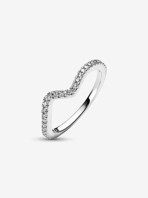 Pandora - Kimalteleva aaltosormus - Sterlinghopea Circumference: 52mm