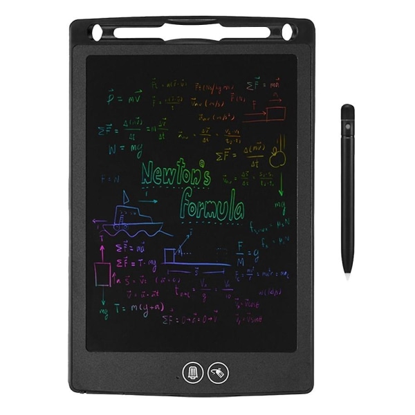12 tommers LCD tegnebrett bærbar digital skriveblokk LCD fargerik skjerm delvis slettbar black 8.5 inch