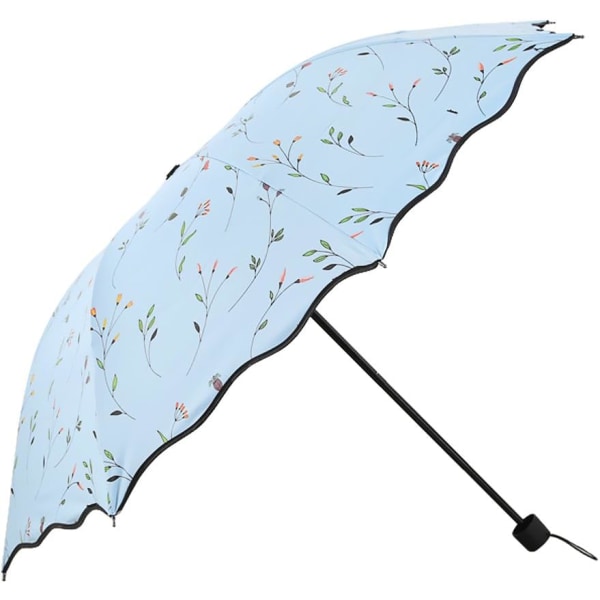Fällbart paraply,Anti UV parasoll Dam Parasoll Vindtät Kompakt Paraply Handväska Ficka Dam Utomhus Vandring Strandparasoll Parasoll