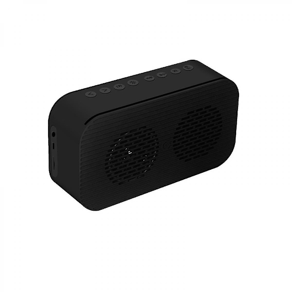 Uppladdningsbar väckarklocka, Bluetooth-högtalare, radio, spegelelektronisk klocka, två uppsättningar väckarklockor, stödjer en mängd olika kort Svart (hy)