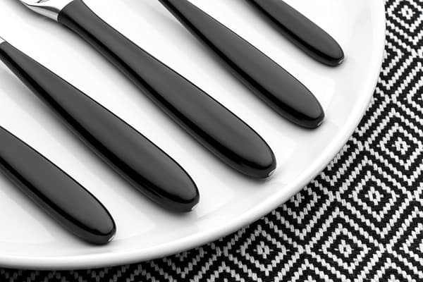 dessertgaffel, 18/10 rostfritt stål (svart/vit) Black