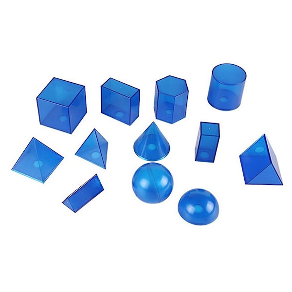 12 st/set Transparent 3D geometriska fasta modeller avtagbara undervisningshjälpmedel leksak Kaesi