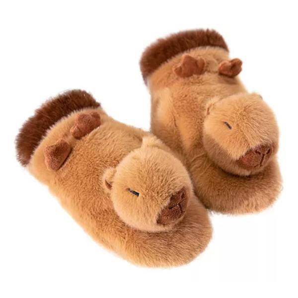 Par Søde Varme Korte Capybara Plys Handsker