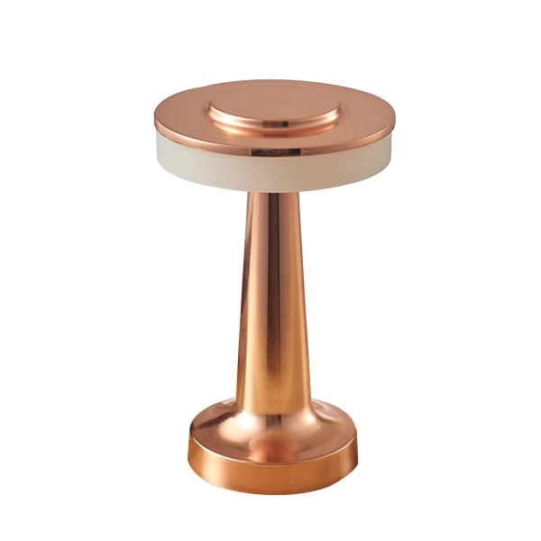 3-färgs Touch Sensor Uppladdningsbar bordslampa, bärbar metall LED-bordslampa, 3-nivå ljusstyrka Rumsdekorativ bordslampa, sänglampa rose gold