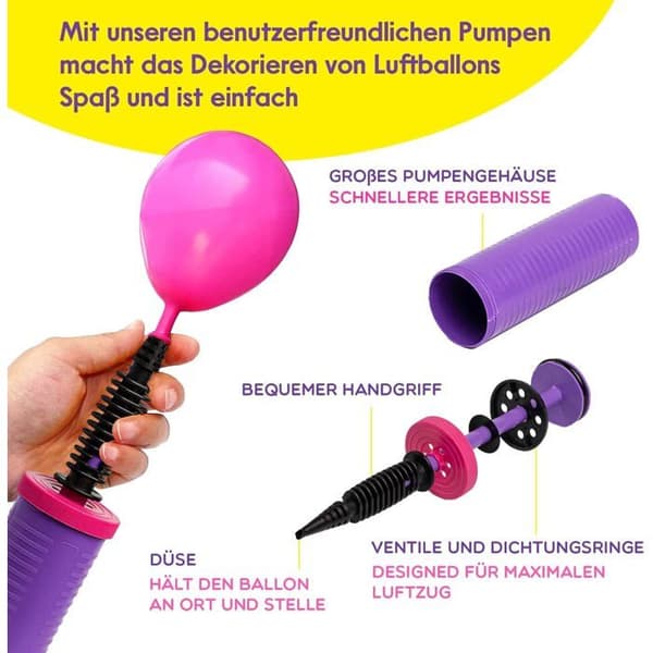 Ballonpumpe Sæt med 2 - til Hurtig og Nem Oppustning - Manuel Ballonpumpe