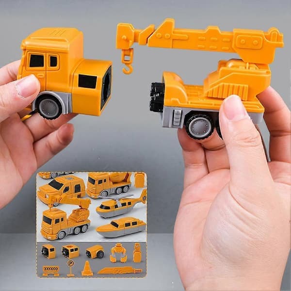 Magnetisk transformerende ingeniør-bil, monteringsleker Engineering 8 pieces