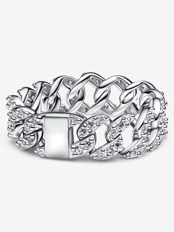 Pandora - Pavé Cuban Chain Ring - Sterling sølv Circumference: 58mm