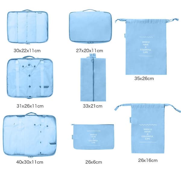 Packningskuber Resväskor Packningsorganisatörer För Reseaccessoarer Lake blue