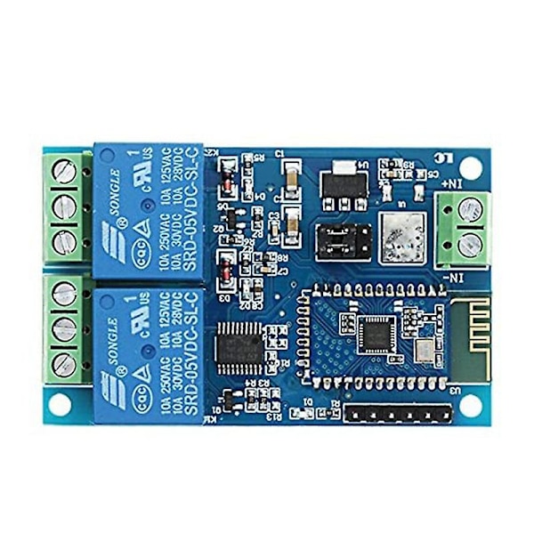 12V 2-kanavainen Bluetooth-relemoduuli Älykäs koti Mobiilisovellus Etäohjauskytkin Kaksi WiFi-moduulia