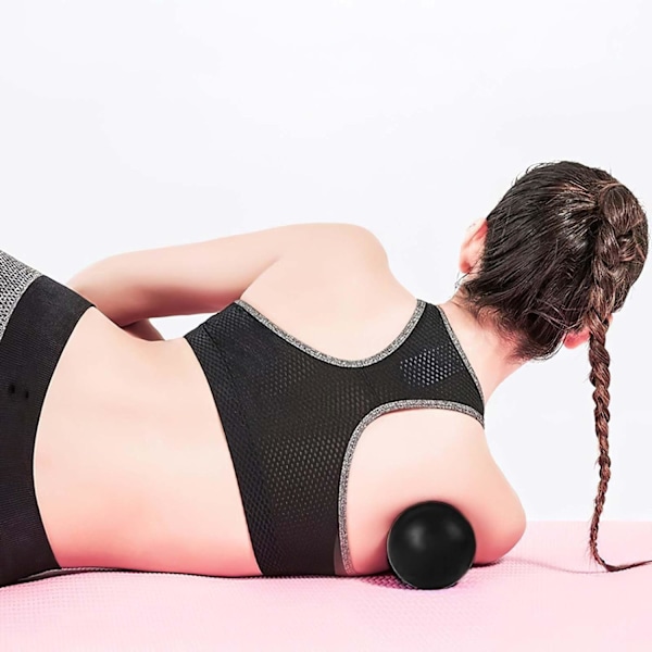 Massage Hockey Ball til Myofascial Afslapning, Fødder, Ryg, Trigger Point Terapi Bold, Muskelknuder, Yoga Black