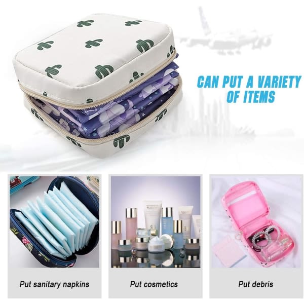 2 opbevaringstasker til hygiejnebind, menstruationskoptaske, nylon