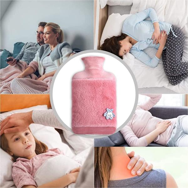 Kuum vesipullo kannella, 20L suuri kumikuumavesipullo kuukautiskipujen, niskan, hartioiden, vatsakipujen, käsien ja jalkojen lämmittämiseen