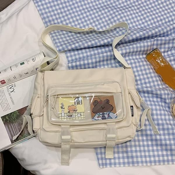 Fashion Harajuku Tutorial Tasker Solid Casual Crossbody Håndtasker Stor Kapacitet Messenger Håndtasker til Skolepige
