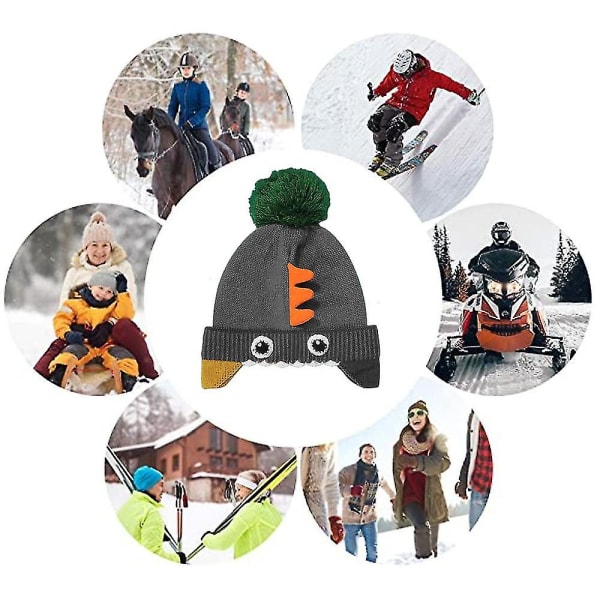 Barnelue, vintervarm lue for gutter og jenter i fleece-stil, 5 M