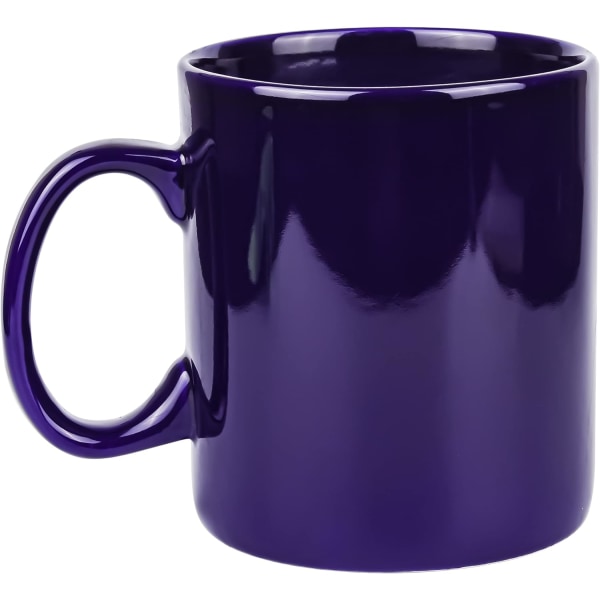 Ekstra stort keramisk kaffekrus med håndtak for kontor og hjem (koboltblå)
