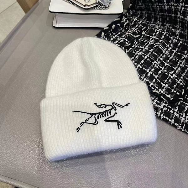 Arc'teryx neulottu hattu yksivärinen pullover-pipo lämmin hattu (valkoinen, 1 kpl)