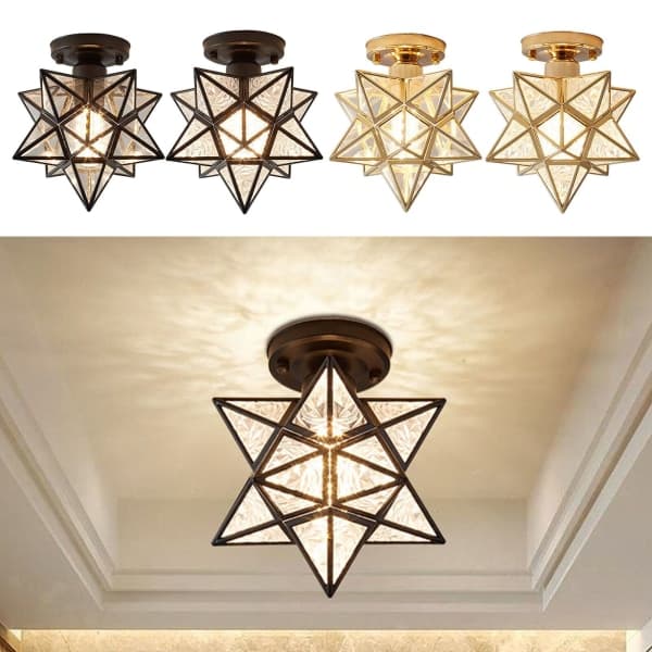 Nordisk stil sort loftlampe sort black