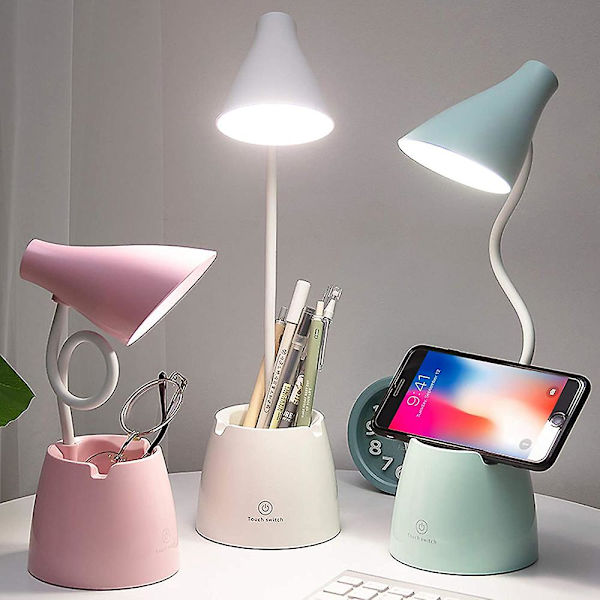 Skrivbordslampa för barn, dimbar LED-bordslampa med 3 färgtemperaturer