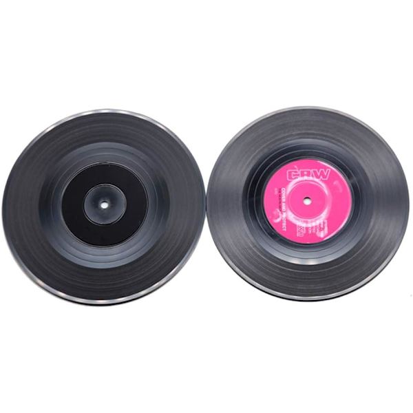 Personoitu vintage-CD-levy vinyylilämpöä kestävät/liukumattomat juoma-alustat kuppipöydille estävät vesijäljet ja vauriot kodissa ja baarissa 12pcs Multicolour