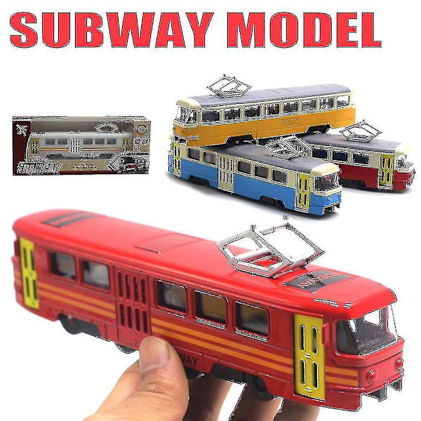 Togsporvogn Die-cast Lekebil Musikk Lysende Barneleke Høytidsgave Red