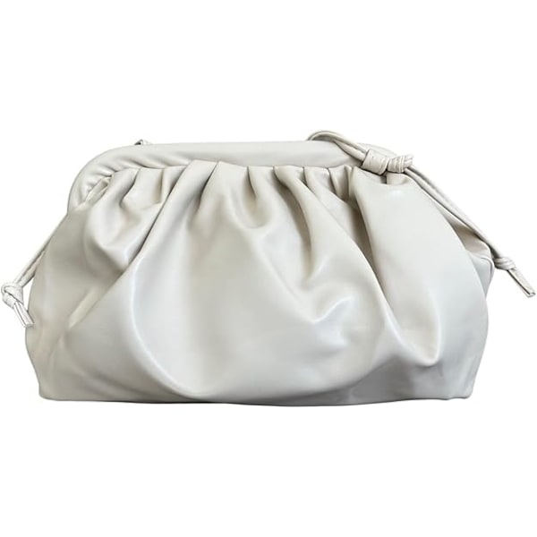 Kvinnors mjuka moln dumplings väska crossbody väska eller clutch väska axelväska White