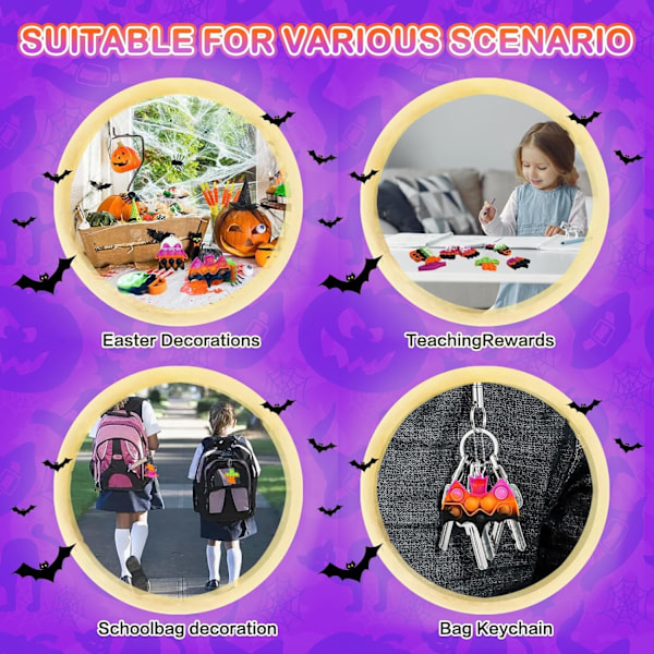 24 Pakke Halloween Mini Fidget Sensoriske Pop-leker for Barn Gutter Jenter Halloween-fest Favorer Halloween-godteposer Gaver