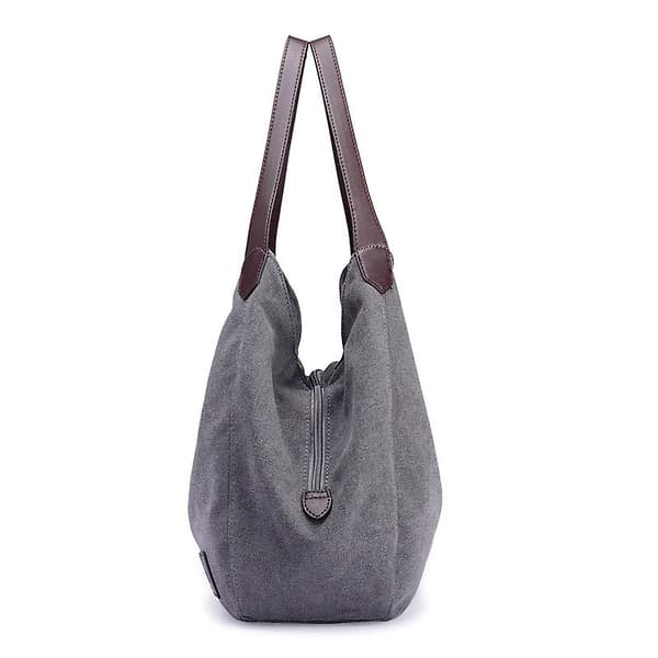 Dame Canvas Laptop Tote Bag - Grå