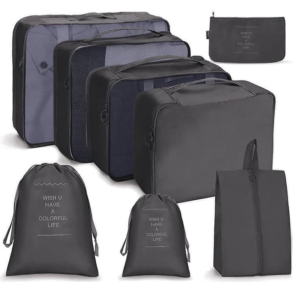 Packningskuber Resväskor Packningsorganisatörer För Reseaccessoarer black