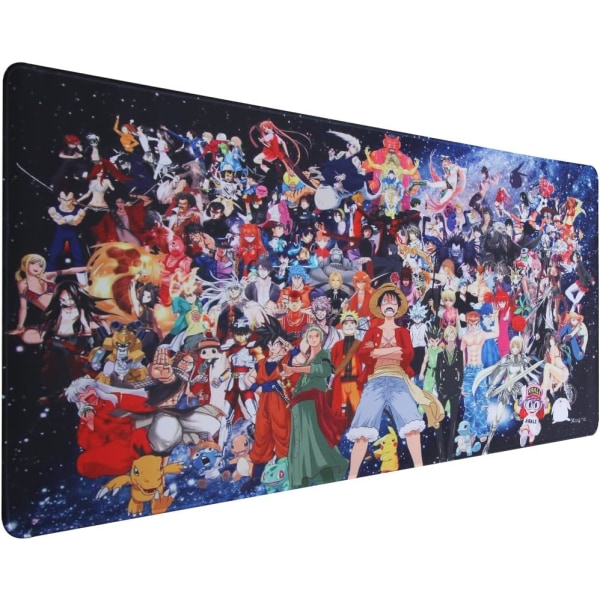 Gaming musematte, 900 x 400 mm stor musematte, anime musematte, XXL musematte, kontorbordmatte stor størrelse, personlig design (UK02 x blanding)
