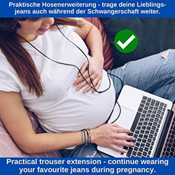 Belteforlenger for jeans og bukser, sett med 3, midjeforlenger opptil 5 cm