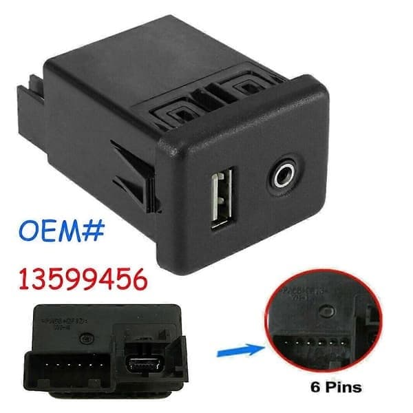 Til Opel a Audio Auxiliary AUX USB-opladningsportmodulstik 13599456 Sort