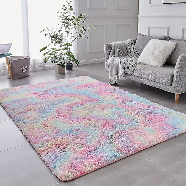 Super blød vinter varm tyk tæpper til stue plys tæppe børn soveværelse fluffy gulv hjem indretning shaggy måtte fløjl tæppe 40X60cm Rainbow