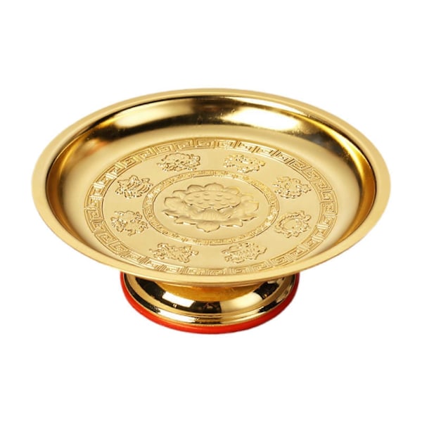 Fruktskål med fot, Bordsdekoration, Dekorativ bricka, Offerbricka, Buddhistisk frukttallrik, Offerskål för Buddha 6 inch